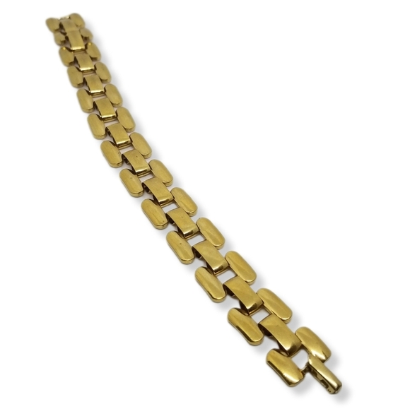 NAPIER VINTAGE GOLDTONED PANTHER LINK CHAIN BRACELET - Picture 4 of 10
